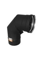 колено феррум угол 90° нержавеющее (430/0,8мм) ф150 с ревизией черный #