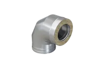 колено феррум утепленное угол 90° нержавеющее (430/0,5мм)/оцинкованное, ф120/200, по воде #