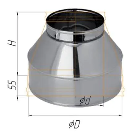 конус феррум нержавеющий (430/0,5 мм), ф220/300, по воде #