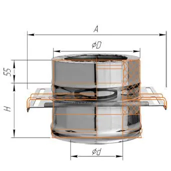 площадка феррум монтажная (430 + нерж.), ф110/200, по воде #