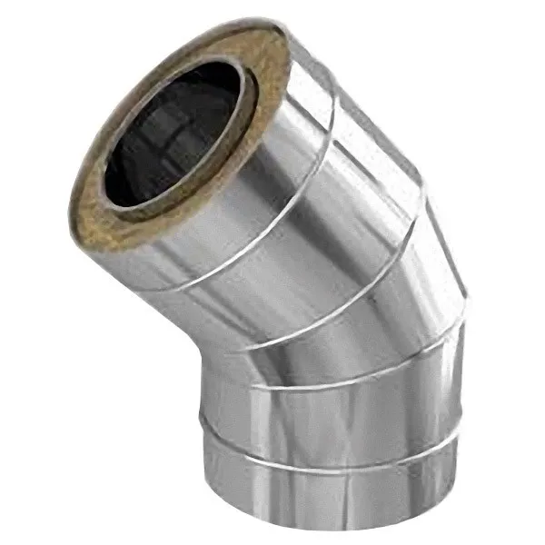 колено феррум утепленное угол 135° нержавеющее (430/0,5мм)/оцинкованное ф200/280 по воде #