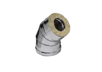 колено феррум утепленное угол 135° нержавеющее (430/0,5мм)/зеркальное ф80/160 по воде #